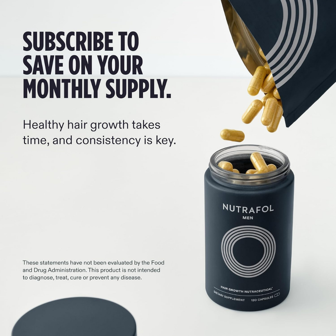 Nutrafol Men’s Hair Growth Supplement – Clinically Tested Thicker Hair Support – 1 Month Supply