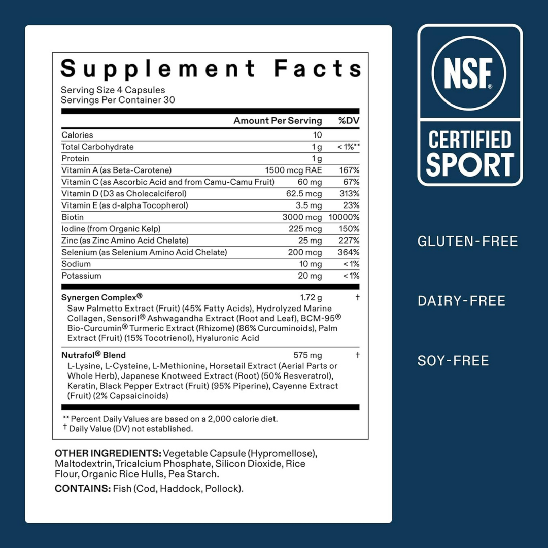 Nutrafol Men’s Hair Growth Supplement – Clinically Tested Thicker Hair Support – 1 Month Supply