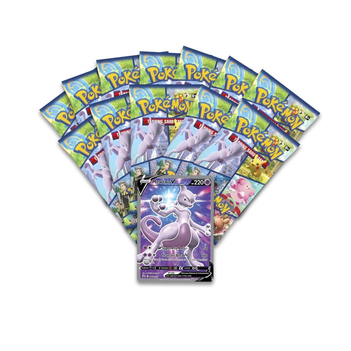 Pokémon TCG Pokémon GO Pokémon Center Elite Trainer Box Plus – 12 Booster Packs, Mewtwo V Promo & Premium Metal Accessories