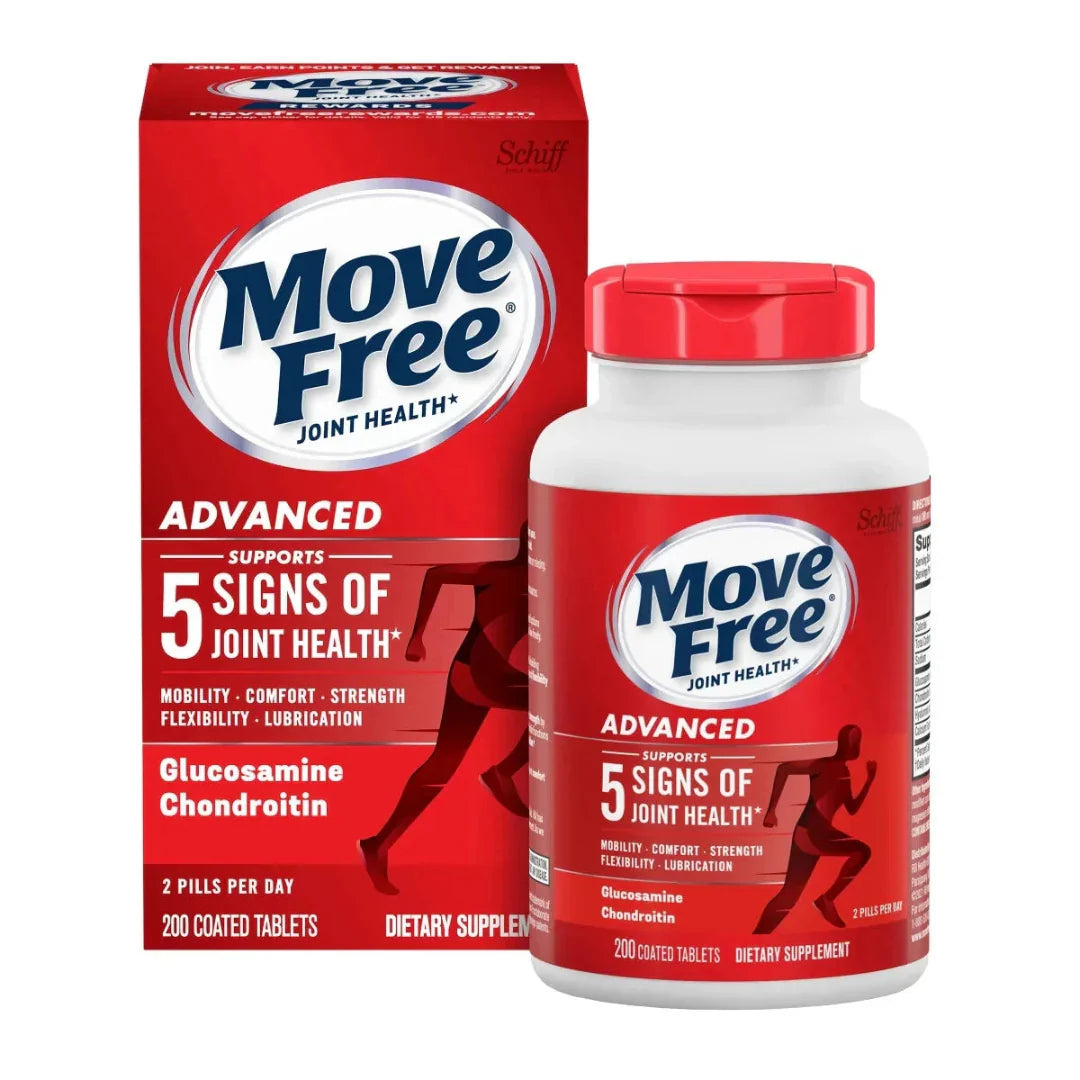 Move Free joint health supplement bottle and packaging on a white background