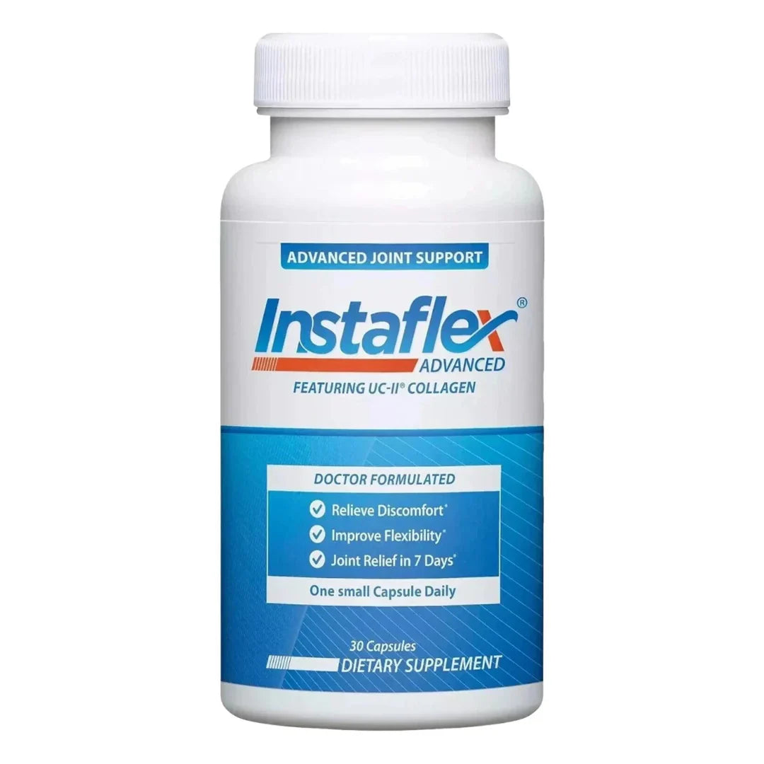 Instaflex Advanced joint support supplement bottle on a white background